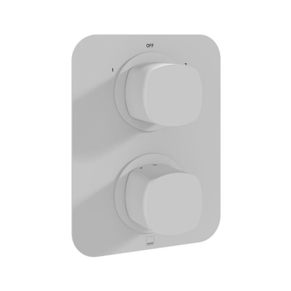 Vado Cameo Matt White 2 Control Thermostatic Shower Valve - Two Outlet - Image 3